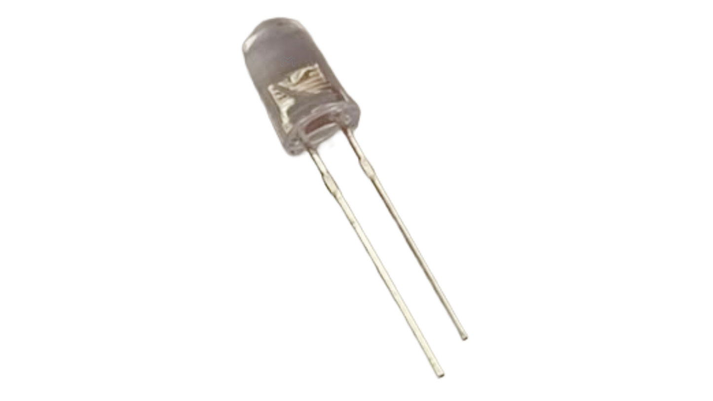 5 mm clear red through-hole LED
