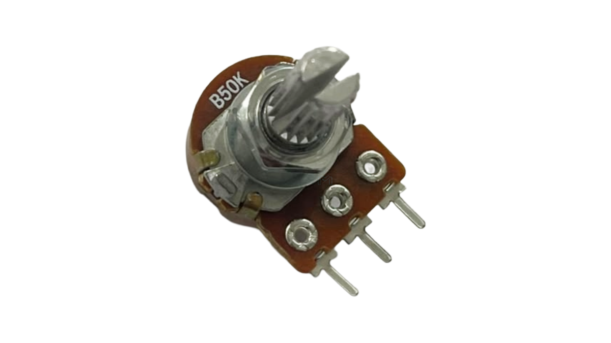 B50K rotary potentiometer with metal shaft and three terminals