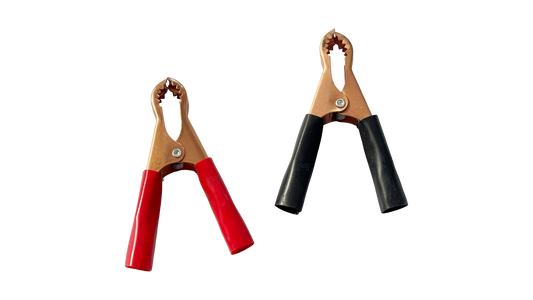 Battery Alligator Clip L80mm Red/Black (2pcs)