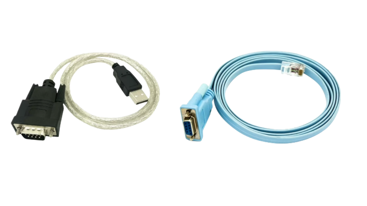 Cable RJ45 to DB9 (FEMALE) and Cable DB9 (MALE) to USB