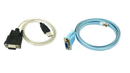Cable RJ45 to DB9 (FEMALE) and Cable DB9 (MALE) to USB
