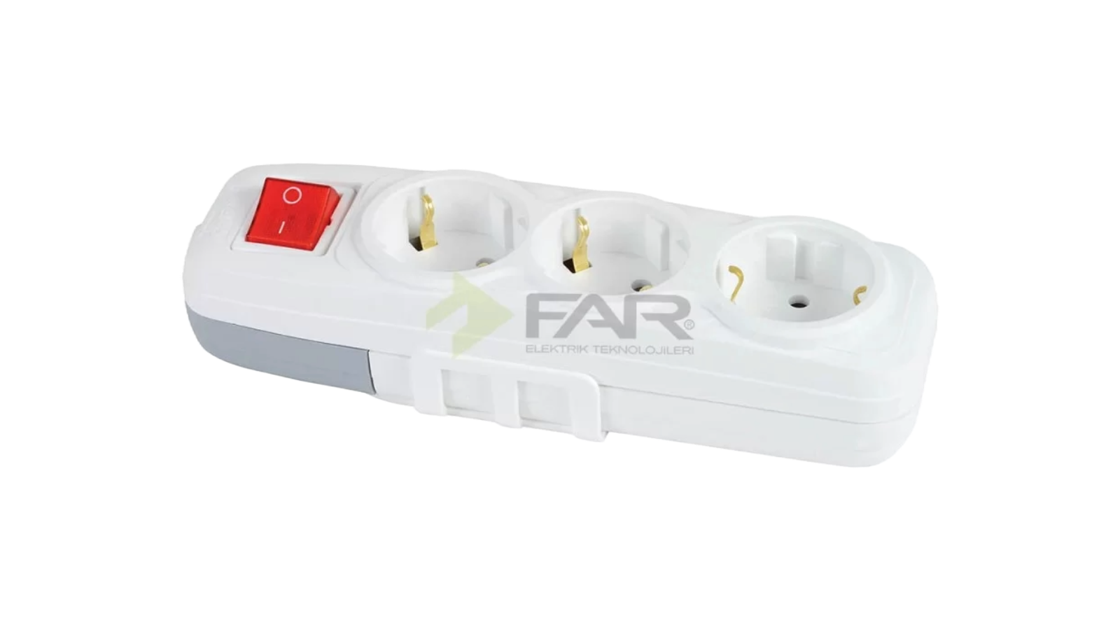 F502 Earthed 3 Gang Group Socket With Switch