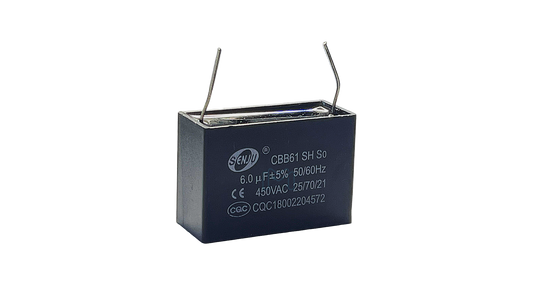 CBB61 6uF | Fan Capacitor 6UF 450VAC 2 PCB Pins