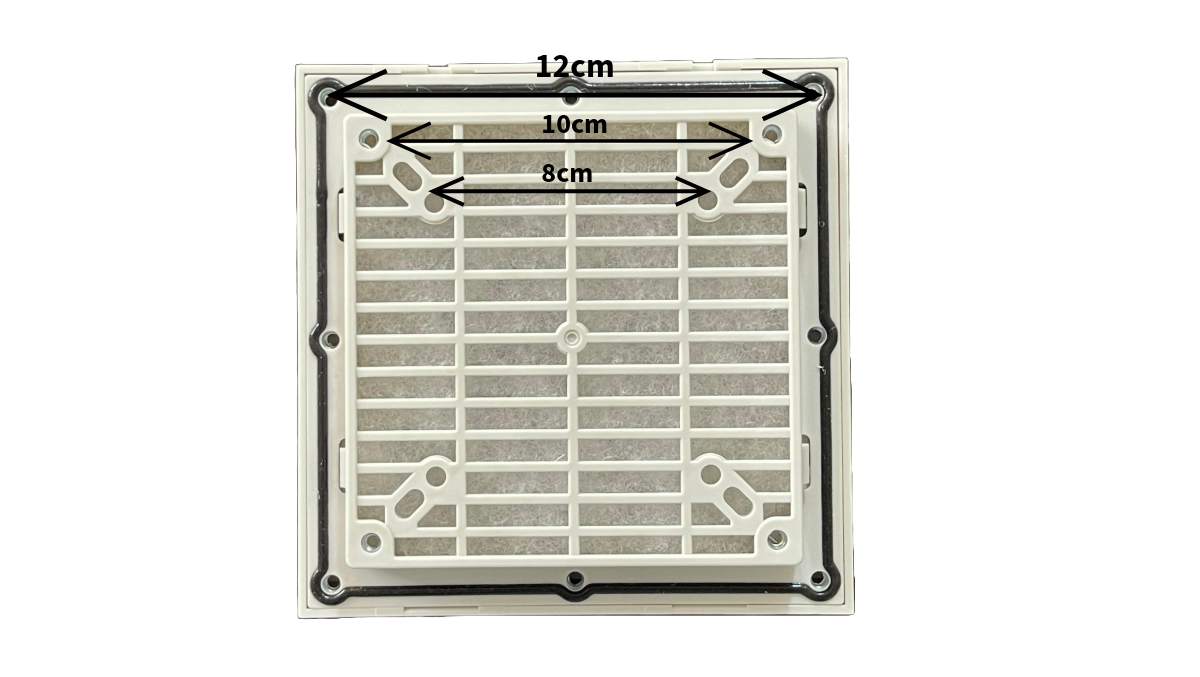Fan Filter back side with dimensions