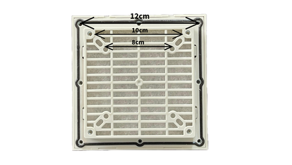 Fan Filter back side with dimensions