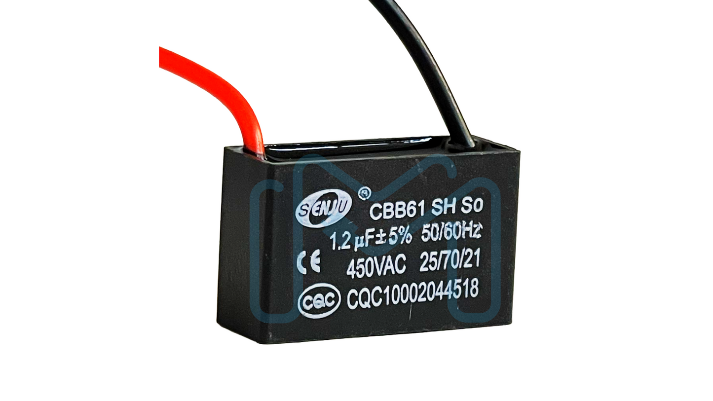 Fan Capacitor 1.2uF 450VAC 2PIN With Wire