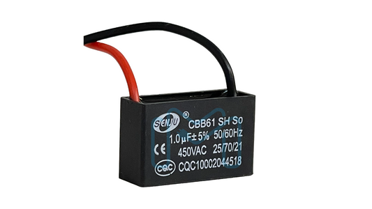 Fan Capacitor 1UF 450VAC 2PIN With Wire