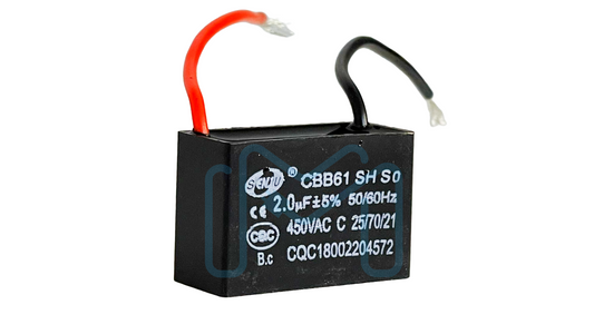 Fan Capacitor 2UF 450VAC 2PIN With Wire