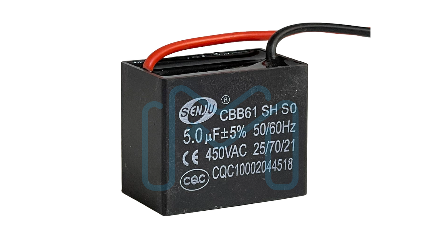 Fan Capacitor 5uF 450VAC 2PIN With Wire 