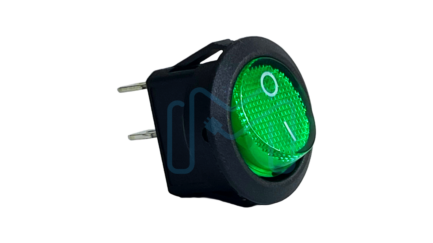 KCD1-106 | ON/OFF 2Pin Green Round with Led