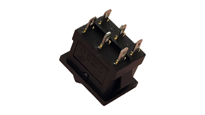 KCD1-202 | Black 6-Pin DPST ON/OFF Rocker Switch – 6 A 250 VAC