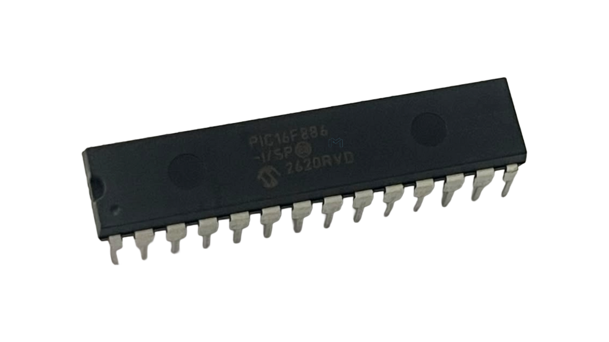 Microchip PIC16F886-I/SP microcontroller in SPDIP-28 package