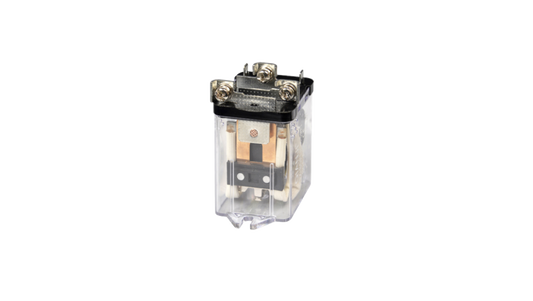 Electrical relay on a white background