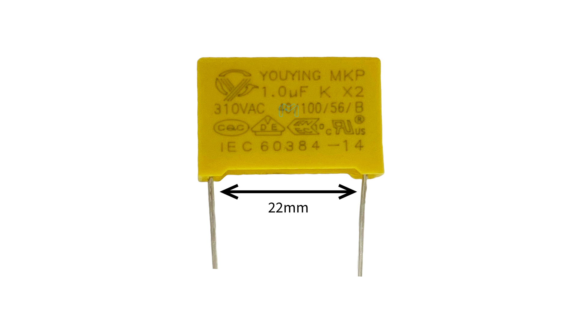 CONDENSATORE POLIPROPILEN MKP-X2 1uF 310Vac P. 22,5mm 40/105/56b 1M305V WURTH CONDENSATORE POLIPROPILEN MKP-X2 1uF 310Vac P. 22,5mm 40/105/56b 1M305V WURTH