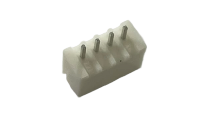 XH2.54-4P straight male PCB header with 4 pins and white housing