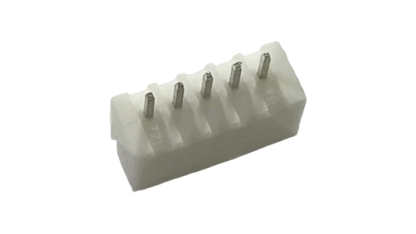 XH2.54-5P straight male PCB header with 5 pins and white housing