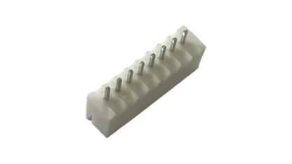 XH2.54-8P straight male PCB header with 8 pins and white housing
