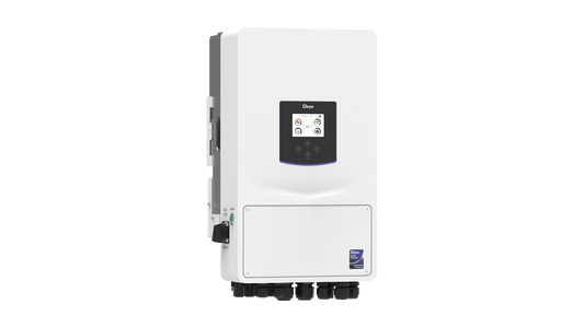 Deye SUN-12K-SG06LP1-EU-CM3 12 kW hybrid solar inverter, three-quarter view