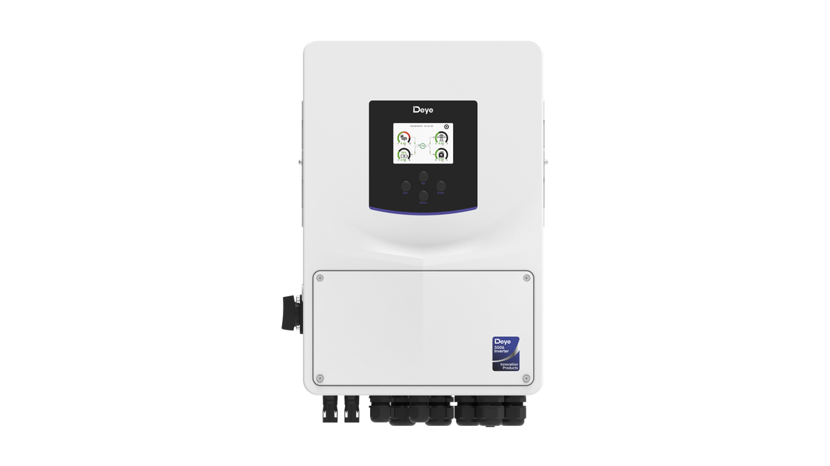Deye SUN-6K-SG06LP1-EU-CM2 solar inverter, front view