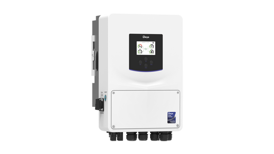 Deye SUN-6K-SG06LP1-EU-CM2 6 kW hybrid solar inverter, three-quarter view