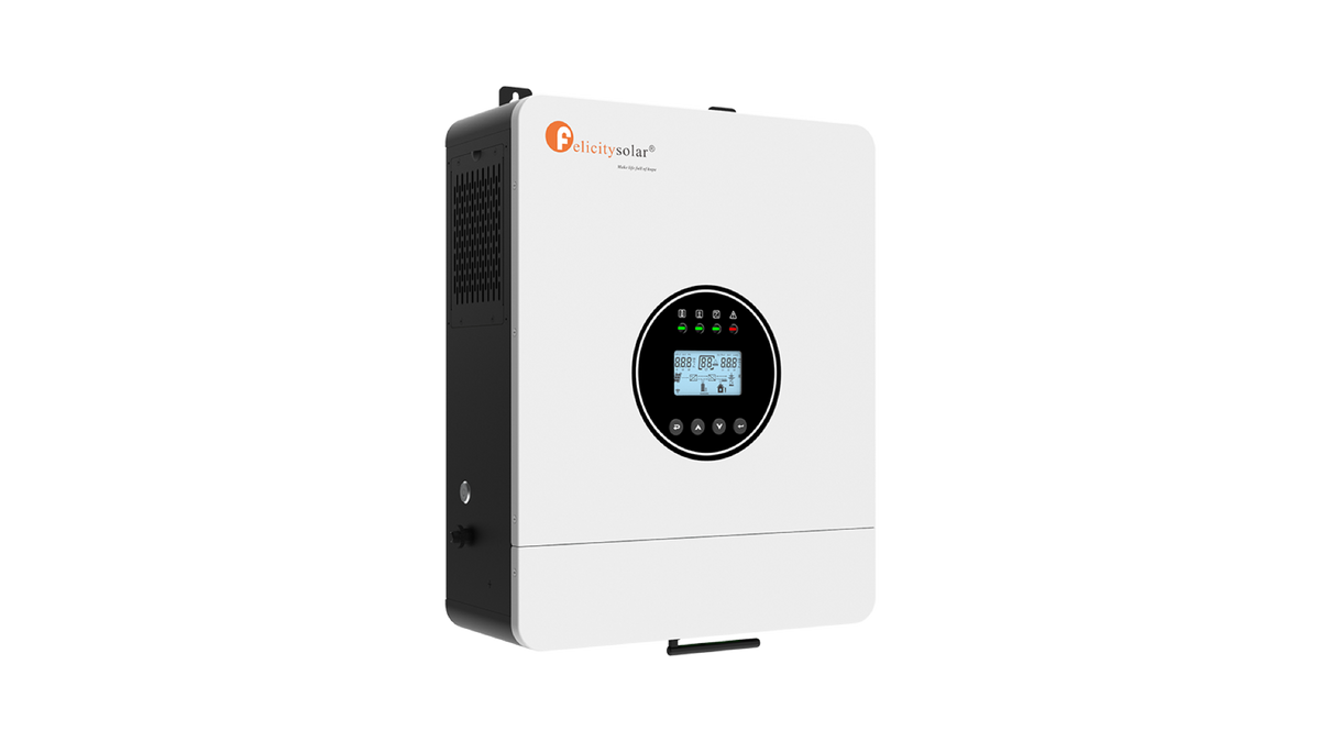 Felicity Solar IVEM6048-II off-grid inverter three-quarter view