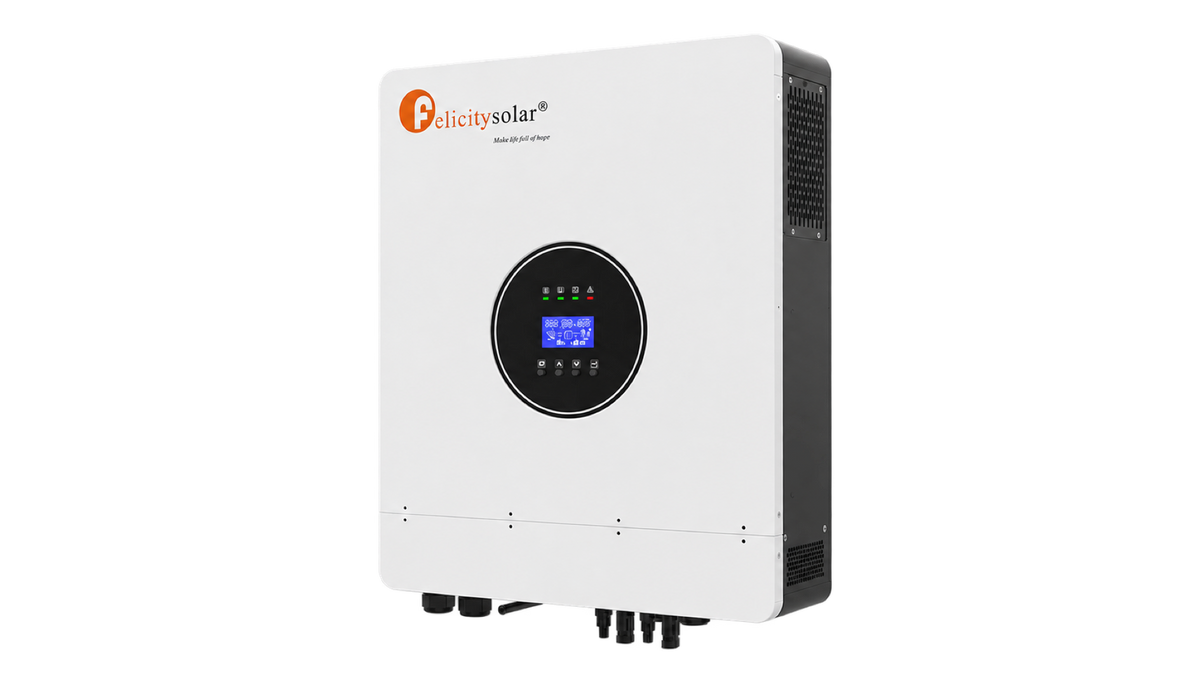 Felicity Solar IVEM8048-II off-grid inverter three-quarter view