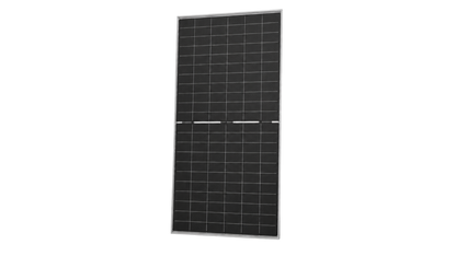 Jinko Solar JKM640N-66HL4M-BDV 640W bifacial dual-glass solar panel perspective view on transparent background