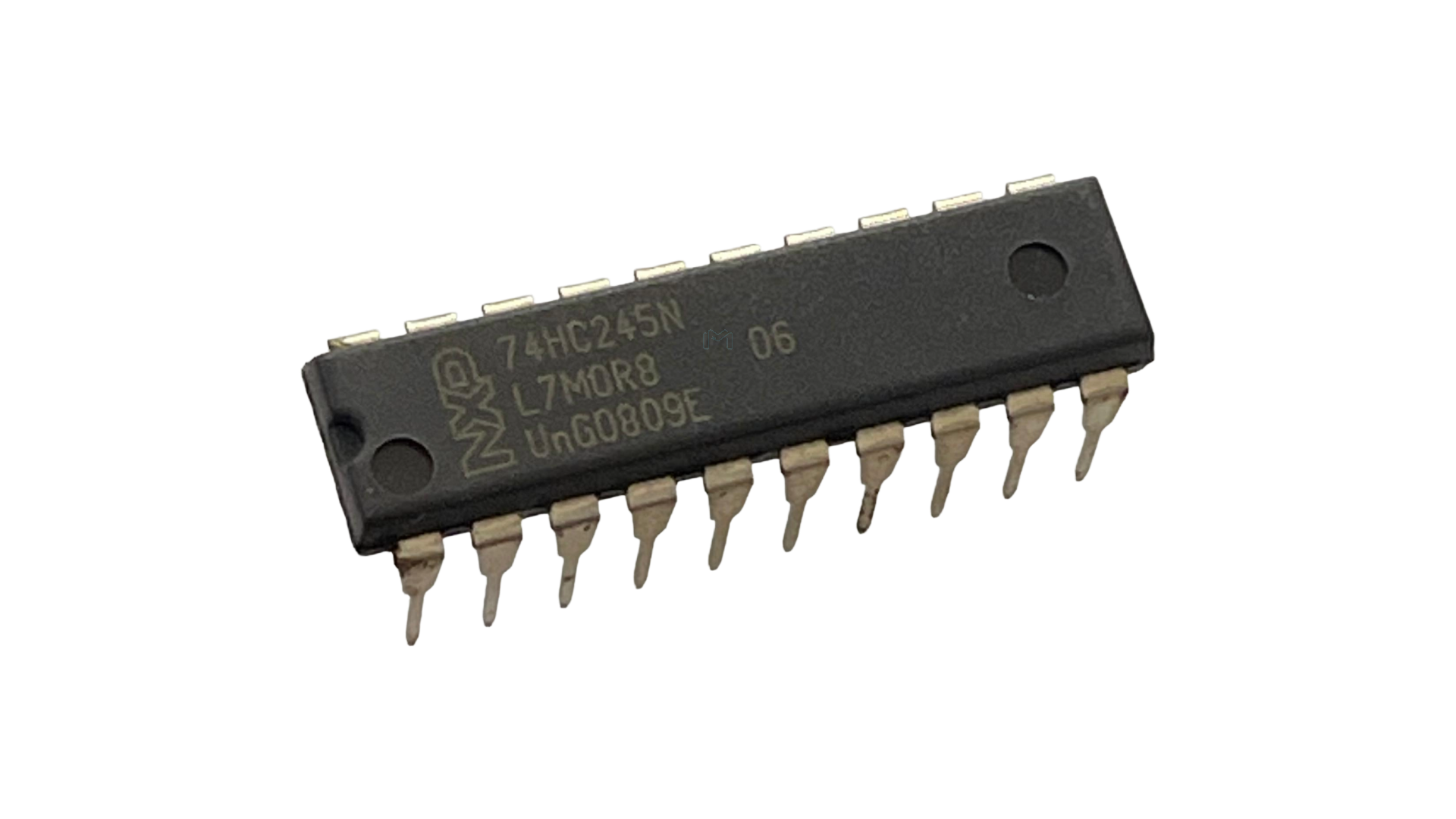 NXP 74HC245N octal bidirectional bus transceiver IC in 20-pin DIP package