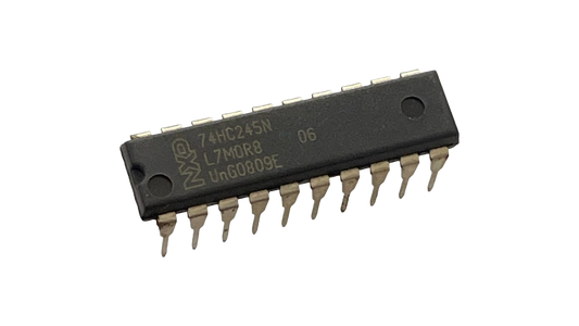 NXP 74HC245N octal bidirectional bus transceiver IC in 20-pin DIP package