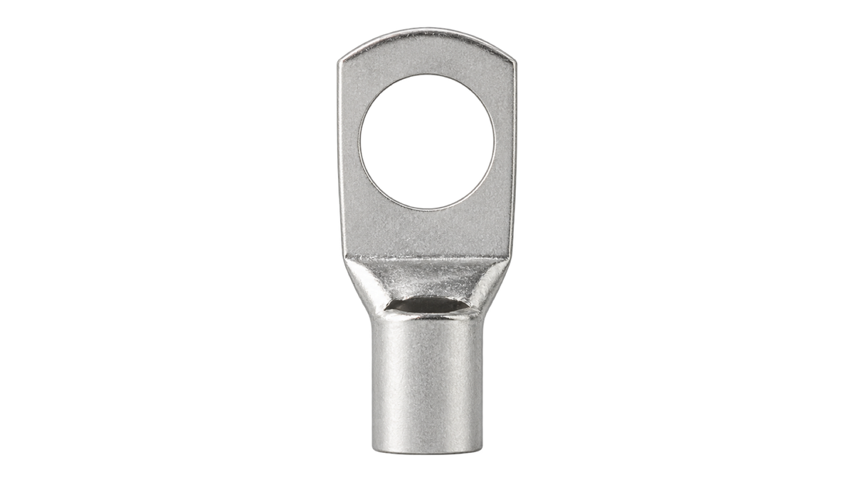 SC16-8 non-insulated ring terminal, upright front view